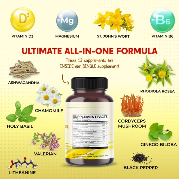 PeakPury  St. John's Wort Ashwagandha Rhodiola Rosea Chamomile - Image 2